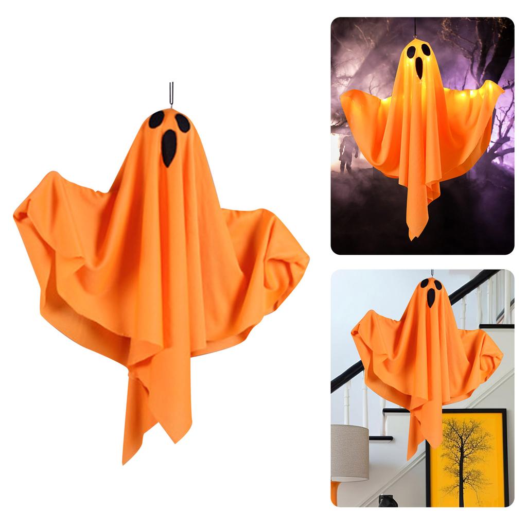 Halloween Ghost Hanging Ornament 300mAh Spooky Ghost Decor With LED Lights Home Porch Garden Yard Party Halloween Decorations