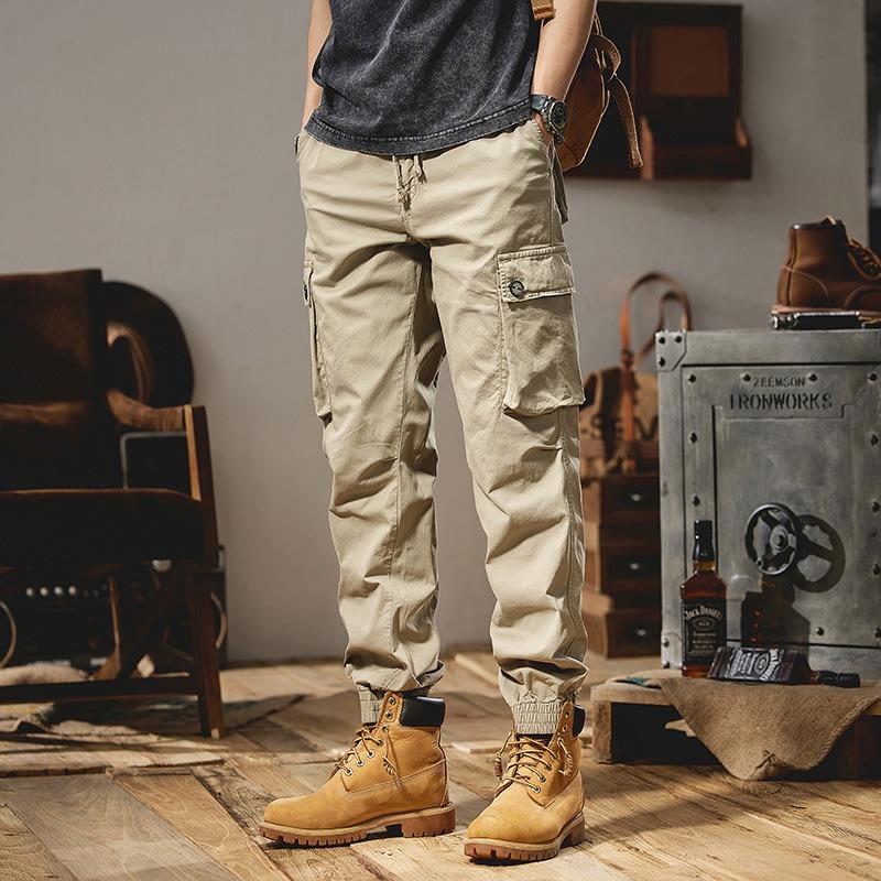 New Trousers Overalls Men's Simple Solid Color Versatile Fashion Trend Personalized Design Sense