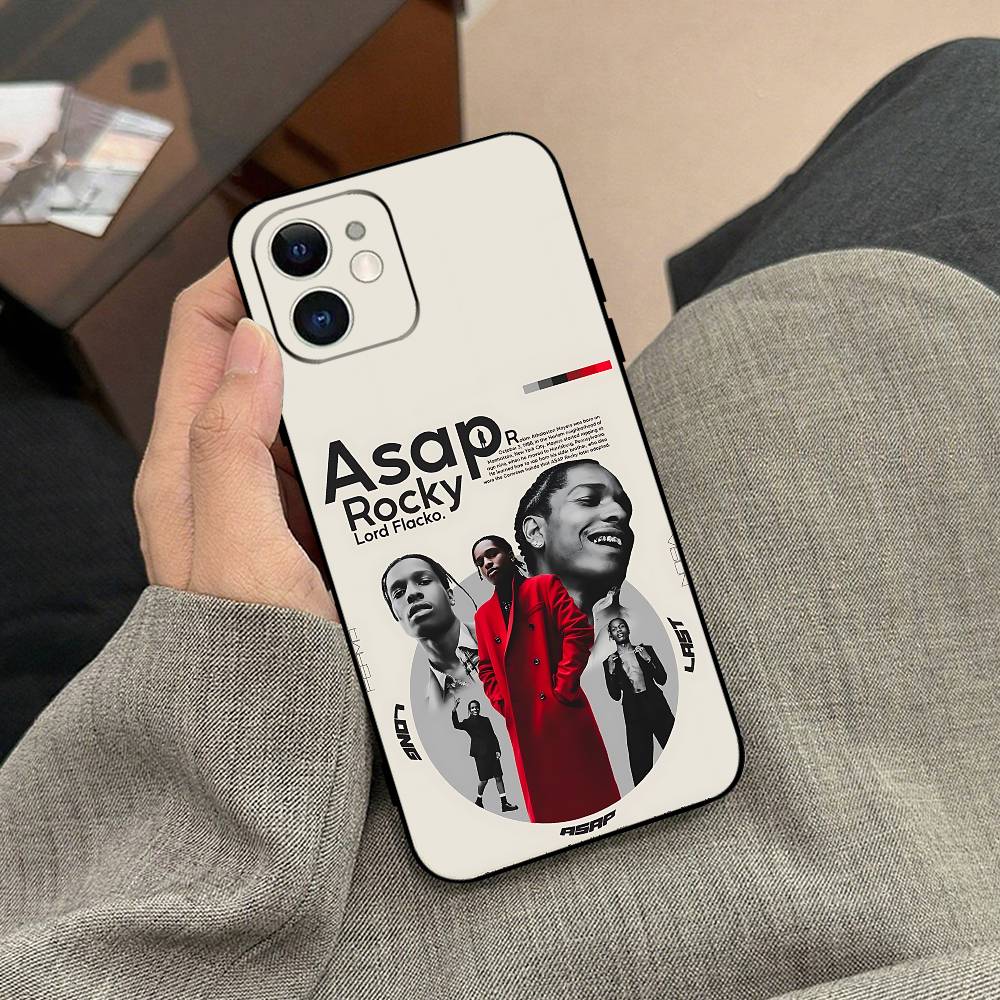 C-ASAP Rocky Rapper Phone Case Black Phone Case For IPhone 17/16/15/13/14 Pro Max/ 11Plus/X/Xr/Xs Max 13mini