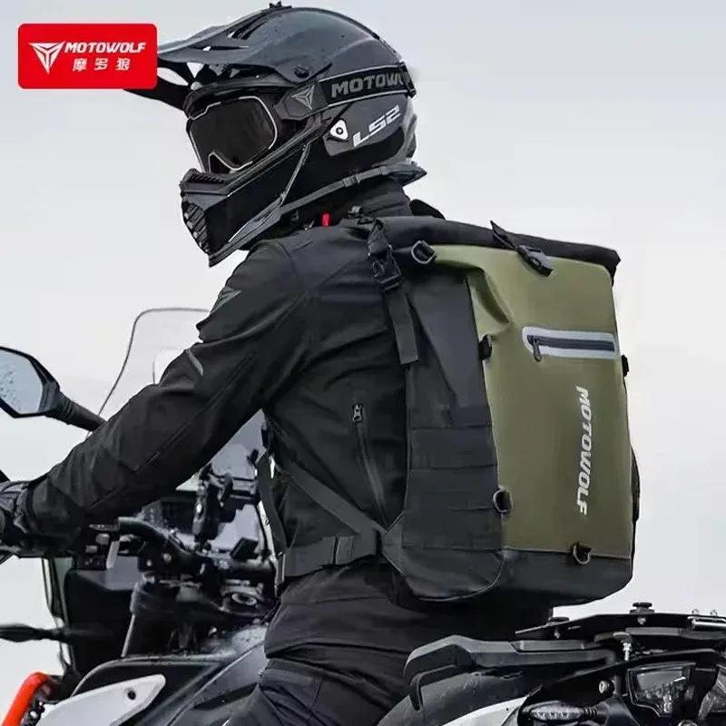 Motorbike Outdoor Riding Large-Capacity Waterproof Shoulder Bag Helmet Bag Portable Drinking Water Riding Bag With Mesh Pocket
