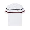 Summer Breathable Fashion Versatile Striped Short Sleeve Polo Men Polo White F11M431104FWT