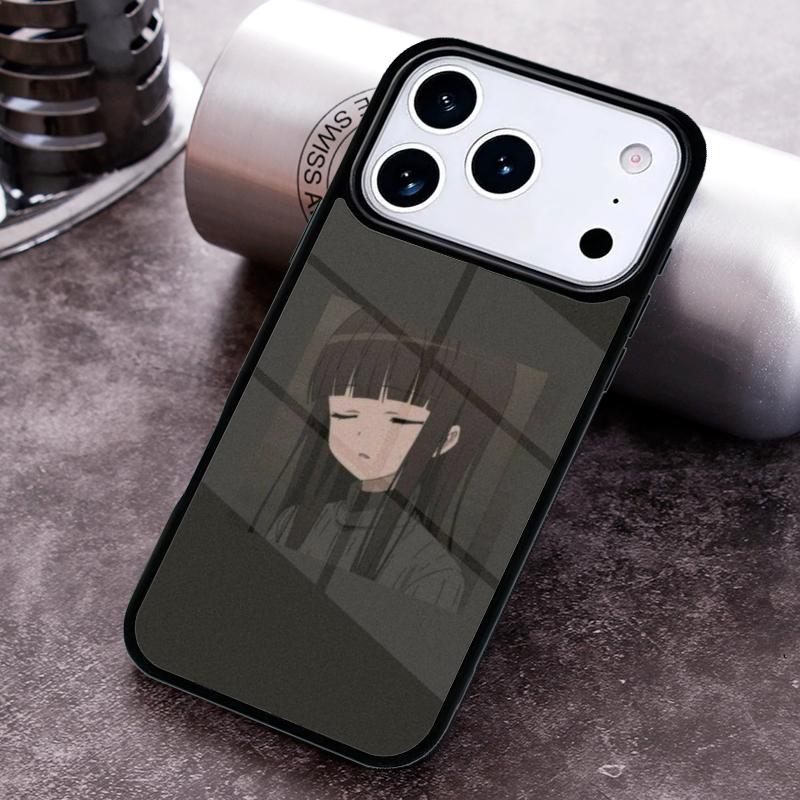 Sad Anime girl Phone Case For iPhone 17,16e,15,14,13,12,11,Mini,Pro,MAX soft Silicone Cover
