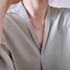 14K Gold-Plated S925 Sterling Silver V-Shape Foldable Clavicle Necklace - Geometric Design, Japanese Light Luxury