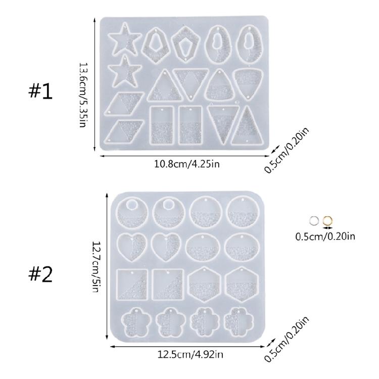 Diy Geometry-shaped Earrings Mould Crystal Epoxy Water Wave Silicone Mould
