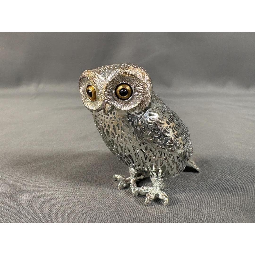 Used CChristofle owl figurine Lumire d Argent openwork