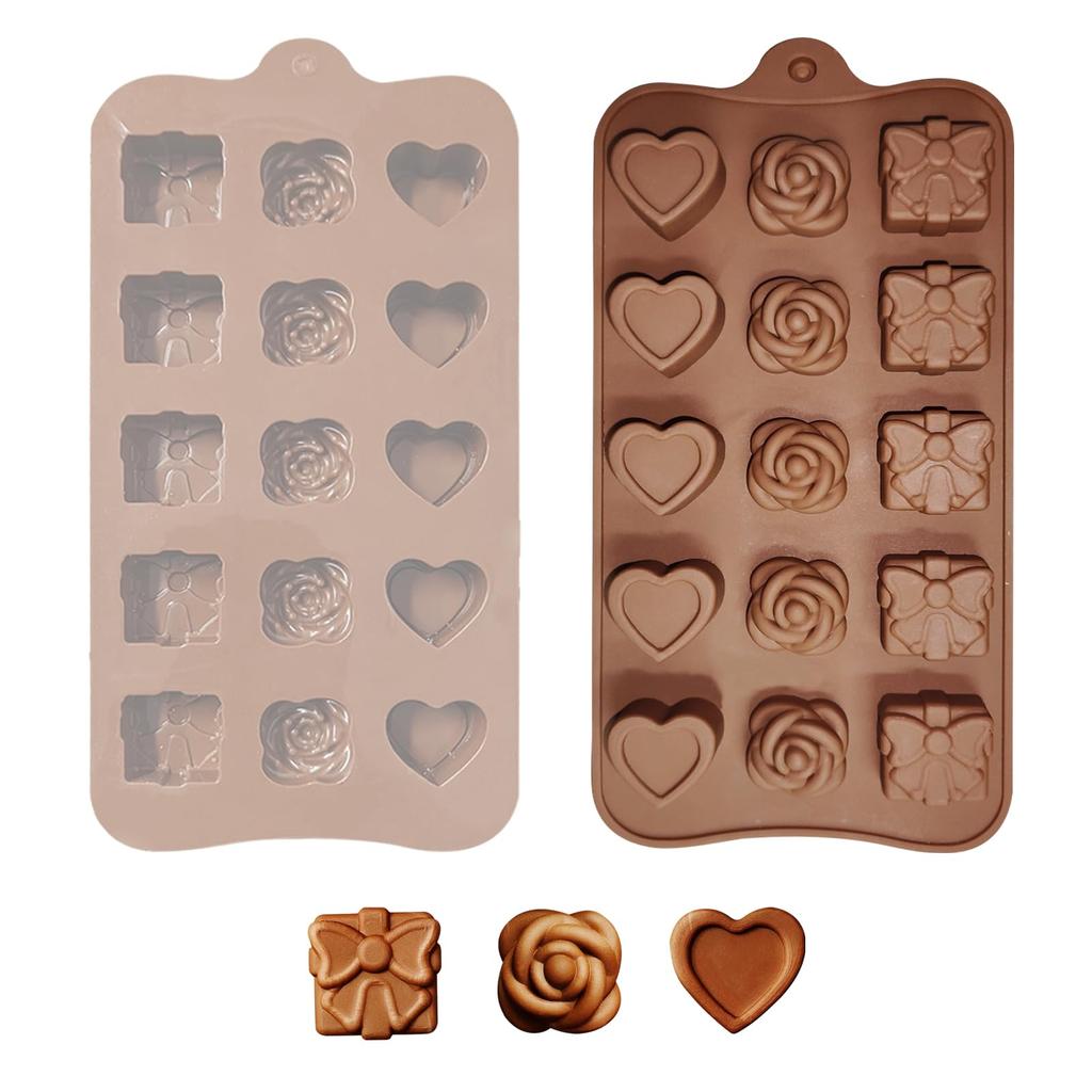 BEAUTY PLAYER Silicone Chocolate Chocolate Cake Heart Rose Easy To Remove Mold, Mold, Mold, Shape, Shape, Valentine's Day, Handmade, Cute, (Rose