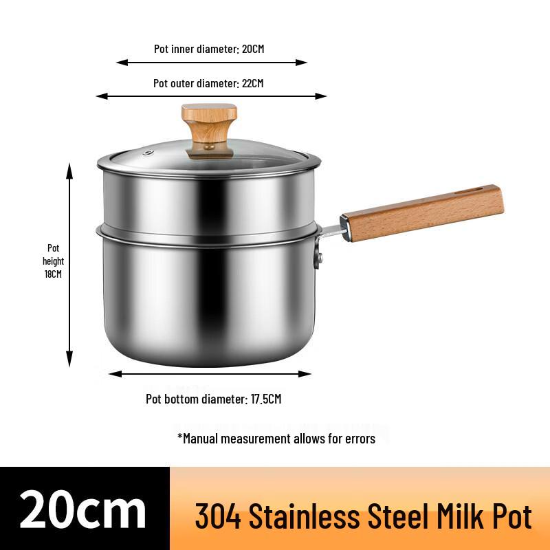 Uotuo Stainless Steel Saucepan with Steamer