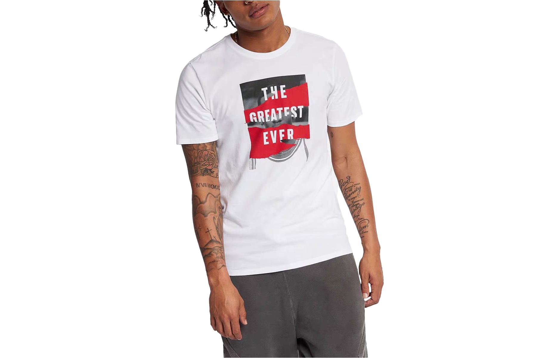 

Nike T Shirts Men s White Crew Neck Moderate Straight Fit AH6319-100 L