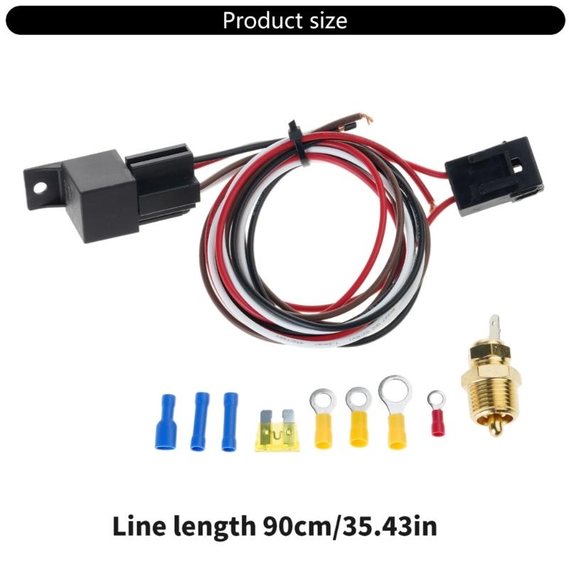 60A Electric Fan Radiator Wiring Kit Wiring Relays Kit Automotive Wire Harness Temperature Switches