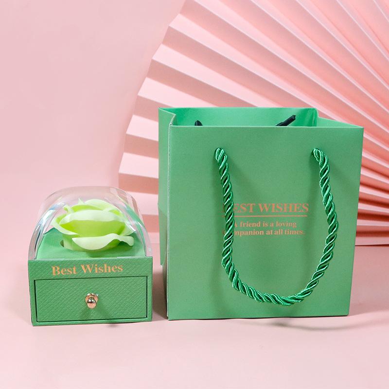Single Layer Jewelry Box For Soap Flowers Rings Earrings Pendants Necklaces Elegant Storage Organizer Perfect For Gifting And Home Decor