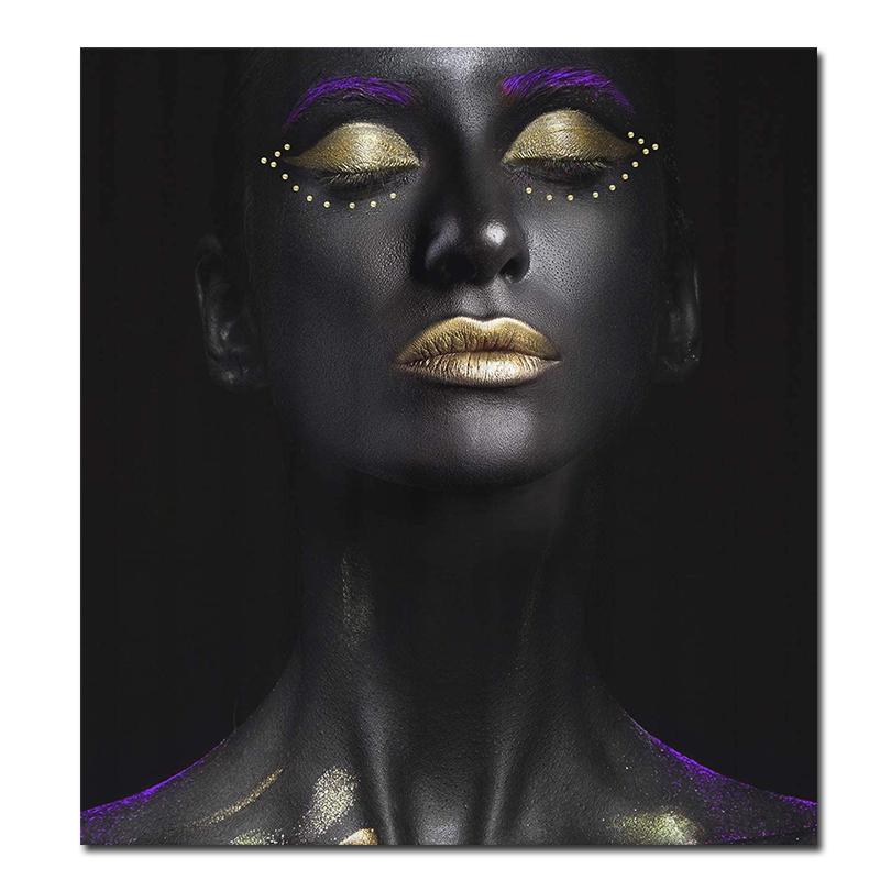 

Черное золото, африканская обнаженная женщина, картина маслом на холсте, плакаты и принты Cuadros, скандинавская настенная художественная картина для гостиной 20x20cm no frame