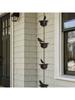 Gartenvogel-Regenkette Metall-Wasserablauf mit Haken, Vertikale Dachrinnen-Alternative für Veranda Balkon Pavillon und Außenbereich Hausgebrauch,