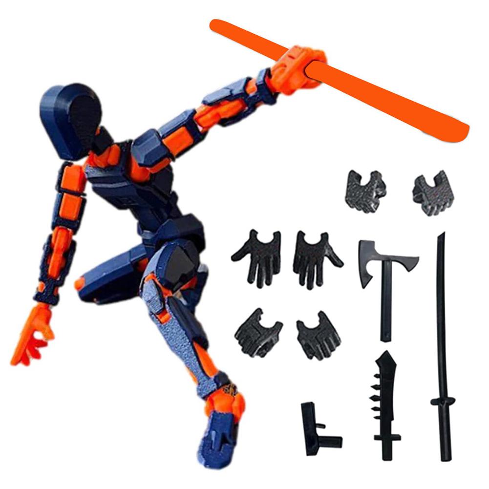 

Фигурка Манекен 13 Подвижная фигурка с несколькими шарнирами, напечатанная на 3D-принтере, Игра для родителей и детей, Фигурка робота, Напечатанный на 3D-принтере манекен оранжевый