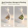 Cat Storage Flowerpot Ornament, with 3D Printed Shape, Compact Size Dual Bay Window Function And Case for Home Office Desk Macaron Color