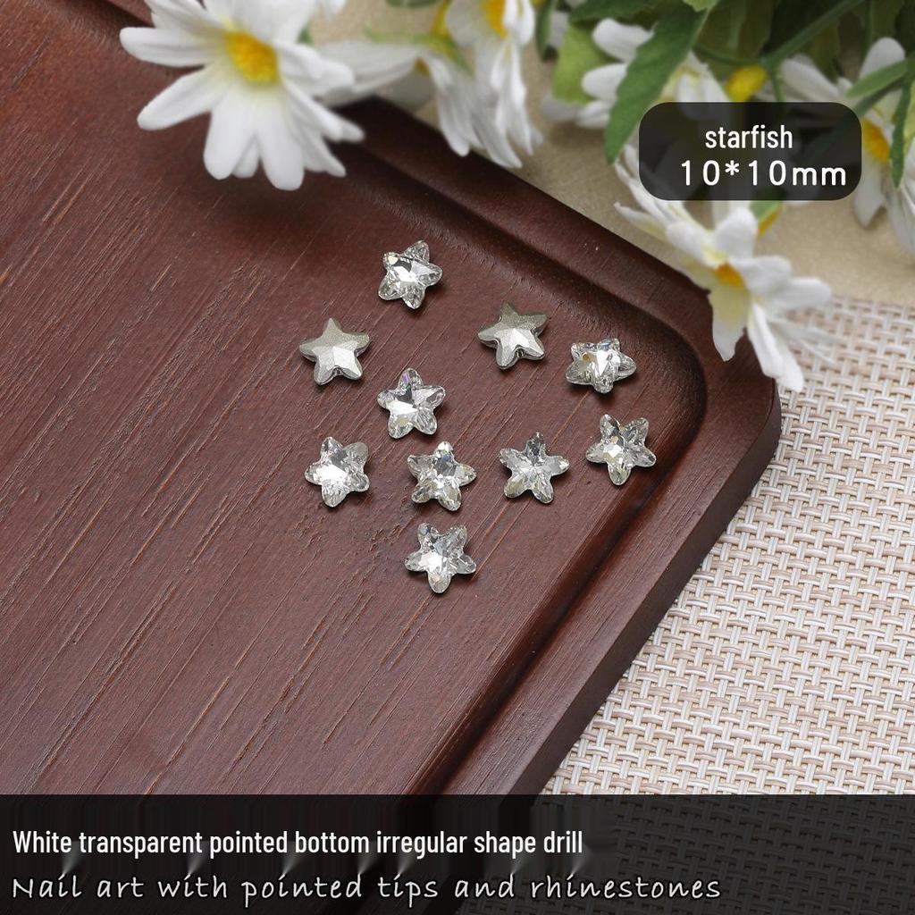 Nail Art Rhinestones: Transparent Pointed Hearts, Axe Heads, Square Rock Candy - Super Shiny Press-on Decorations