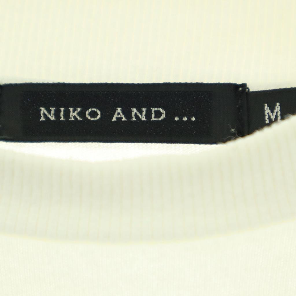 niko and... Short sleeve Round neck Cut M white Fabric switching Men's Used