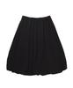Cotton Bell Shirred Balloon Skirt - Black