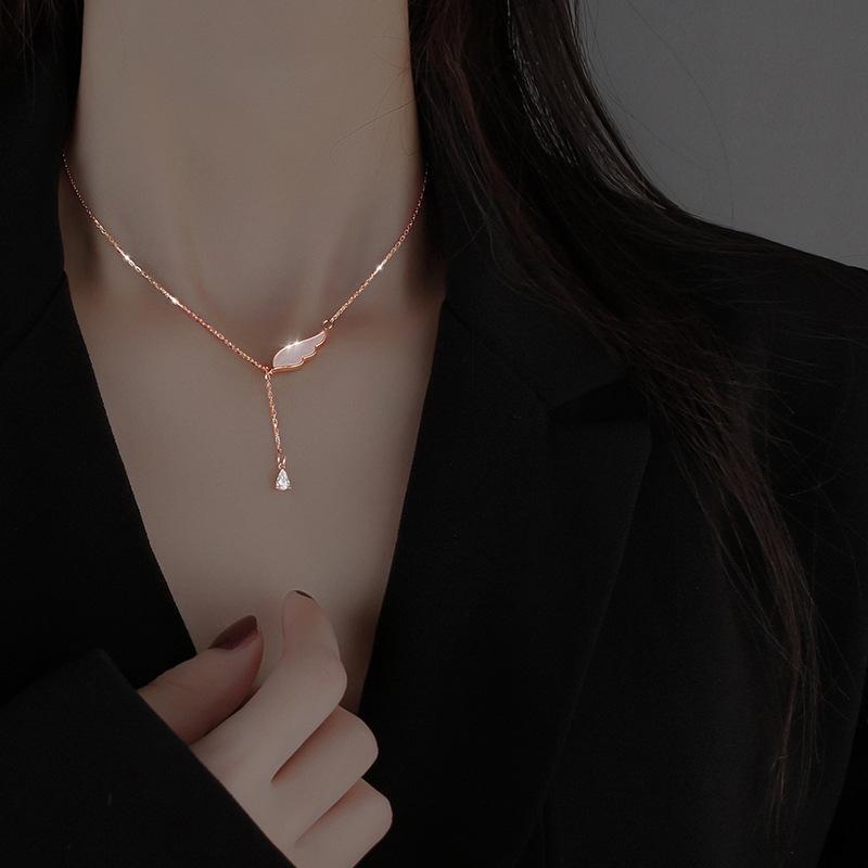 

Ожерелье женское Angel Wings летнее корейское исполнение простая легкая роскошная цепочка премиум-класса на ключицу