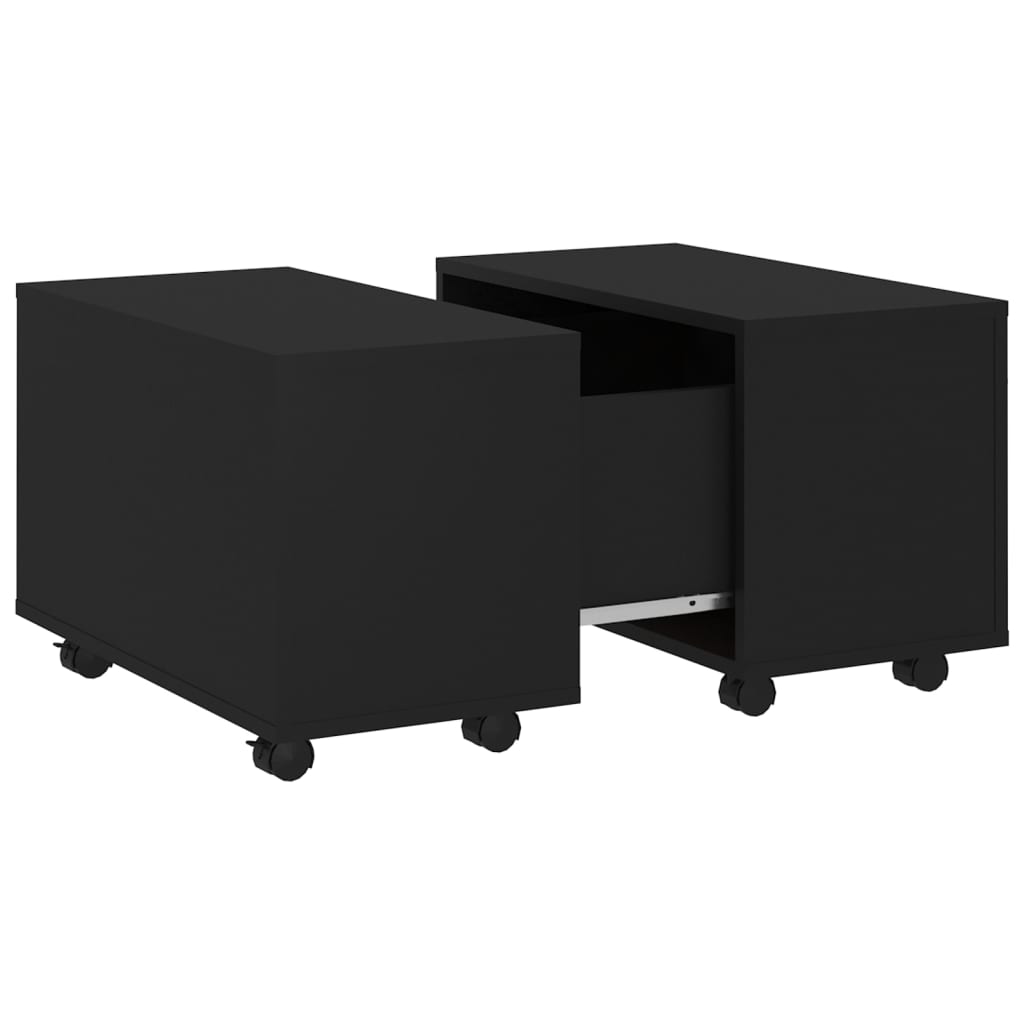  Coffee Table, Black, 60x60x38 Cm, Wood-based Material