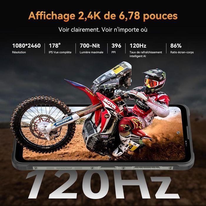Blackview Fort 5 Android 16 Téléphone Portable Incassable,6.78'', 36Go+256Go ,120Hz,108MP+50MP+13MP,IP69K/NFC - Jaune
