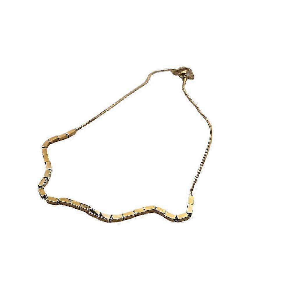 Herren Damen Edelstahl kleine Würfel Schlangenknochen Kette Halskette Schmuck