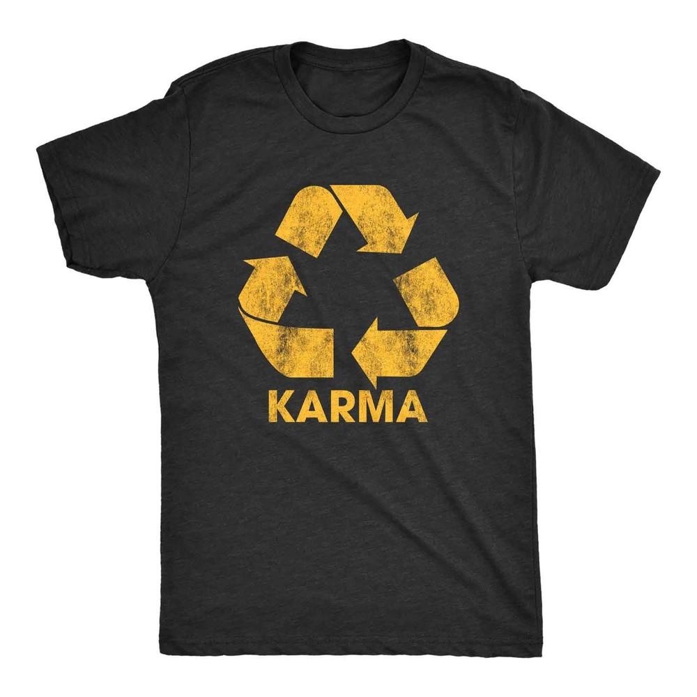 Мужская футболка Karma Recycler Смешная Мотивирующая Позитивность Графика Вселенной Унисекс Футболка XXXXL