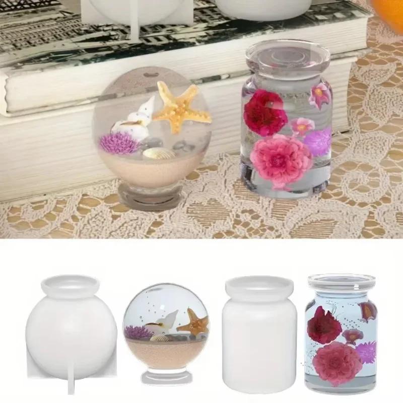 1Set Resin Small Bottle Pendant Silicone Mold Drift Bottle Micro Landscape DlY Jewelry Wishing Bottle Pendant Silicone Mold