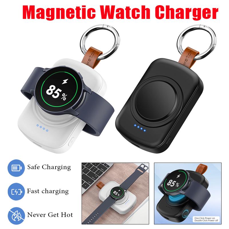 1800mAh přenosná magnetická bezdrátová nabíječka hodinek pro Samsung Galaxy Watch 8/7 Classic 5/4 Pro/3 Active USB Type C rychlá nabíječka