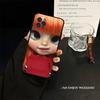 Japanese Korean Retro Doll Dark Baby For IPhone 17 16 15 14 13 12 11 Pro Max Plus Shockproof Black Soft Phone Cover