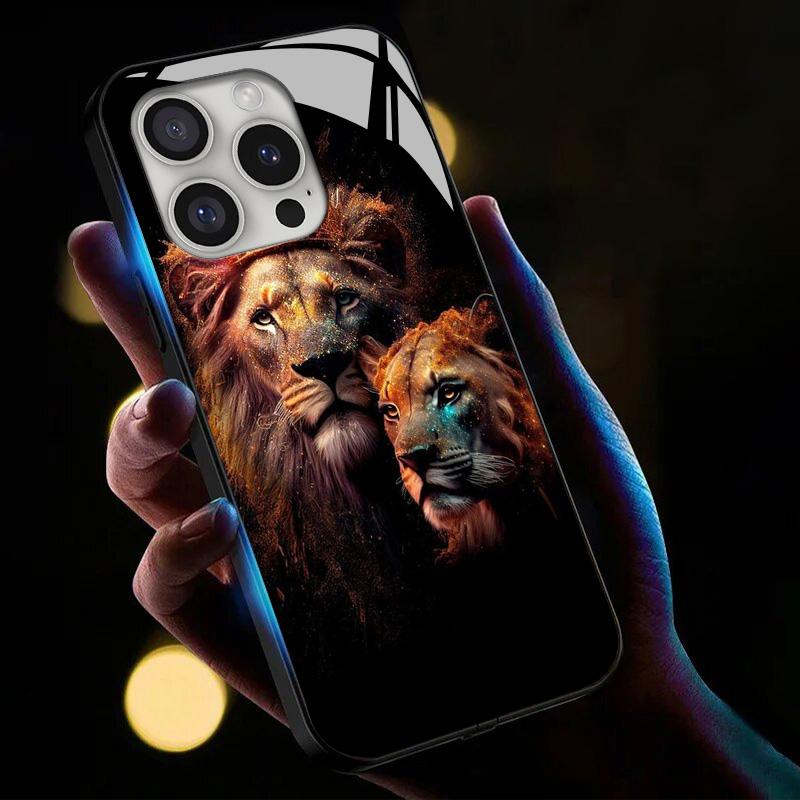 For iPhone 16 Pro Case Call Flash Series Pattern Printing Tempered Glass+TPU Combo Phone Case