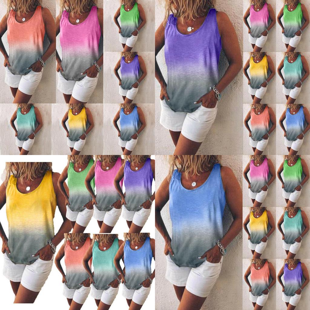 Chic Women Sleeveless Gradient Vest Tank Top With Lightweight Comfort And Style