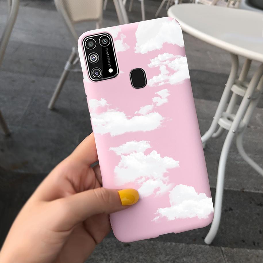 Silikonový kryt Pro Samsung M31 M 31 Obal Čerstvá květina Pírko Nárazuvzdorný kryt telefonu Pro Samsung Galaxy M31s M31 s M315 M317 Etui