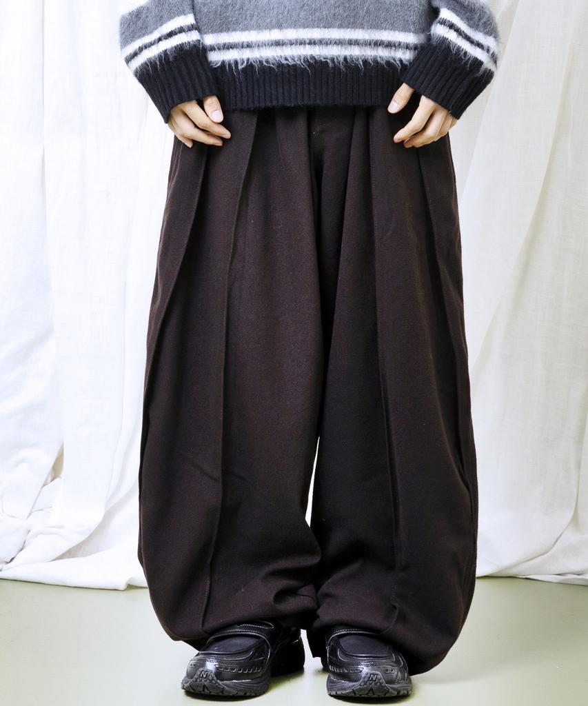 GLACK Gp150 Split Wide Slacks (Brown)