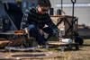 Captain Stag Single Burner Cassette Gas Stove, CB Canister, Piezoelectric Ignition, Storage Case Included, Silver, Trekker UF-0026