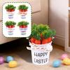 Easter Carrot Bucket Basket Handheld with Handle Collecting Decor for Garden Party