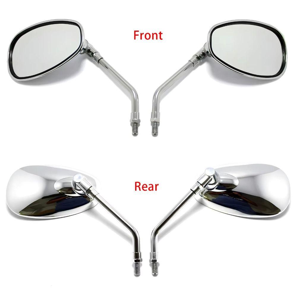 Rotatable Motorcycle Rear View Mirrors Chrome Handle Bar End Mirror for 10 mm ID Handle