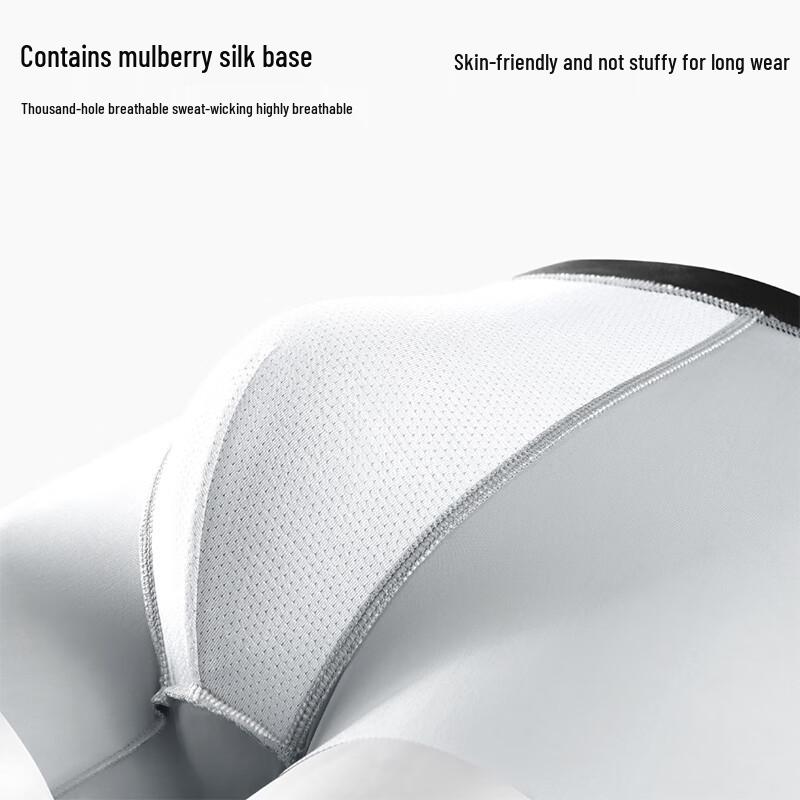 Shanshan Men's Ice Silk Boxer Briefs with Mulberry Silk & Cooling