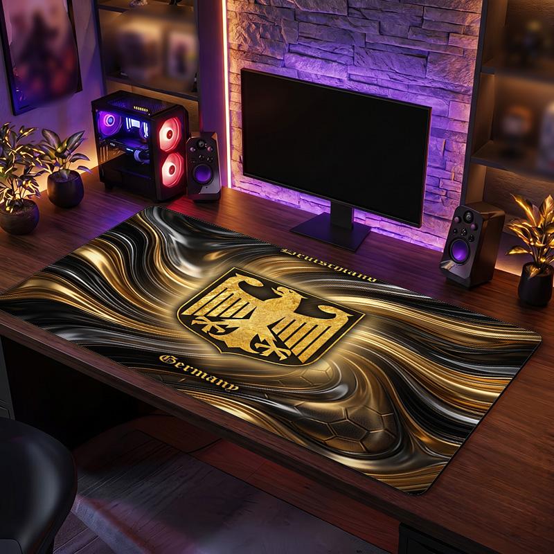 Germany Football Crest Mouse Pad, Extended Non Slip Rubber Desk Mat for Gaming Office Laptop Fan Gift
