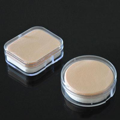 Transparente, quadratische, runde Puff-Box, BB-Creme-Puder-Aufbewahrungsbox, Make-up-Halter