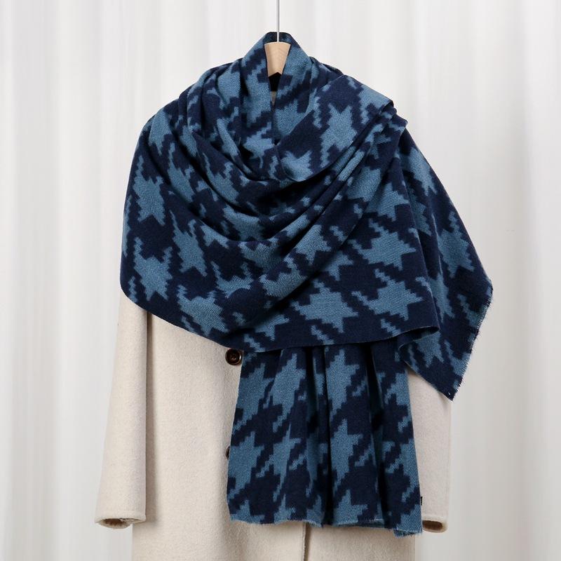 Qiandongge 70 autumn and winter skin-friendly and warm imitation cashmere printed scarf classic versatile shawl