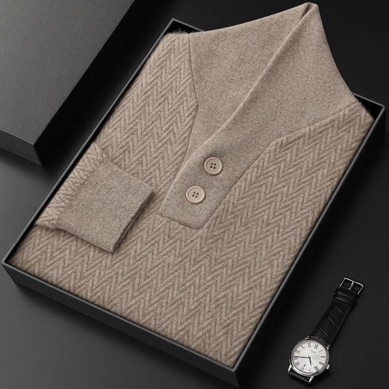 Men's Loose Fit Thickened Cashmere Sweater - Autumn/Winter Warm Business Casual Knitwear