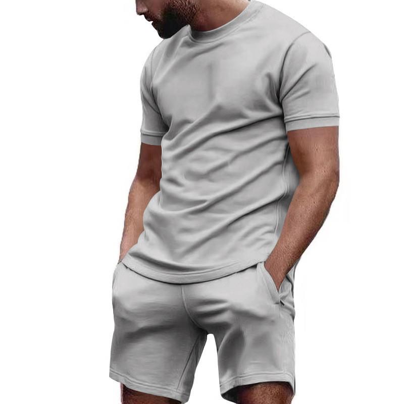 Europäischer Stil Herren-Freizeit-Zweiteiler 2026: Kurzarm-T-Shirt & Shorts