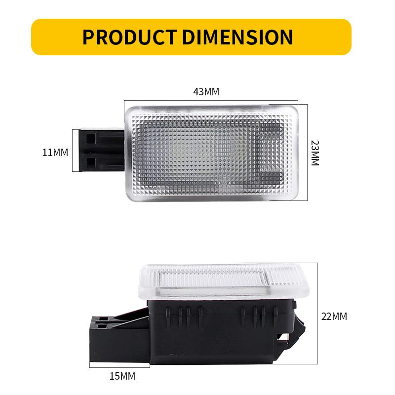 2PCS LED Courtesy Luggage Trunk Boot Light Footwell Welcome Door Lamp For Volvo V40 V40CC V60 S60 S80 XC40 XC60 XC90 Error Free