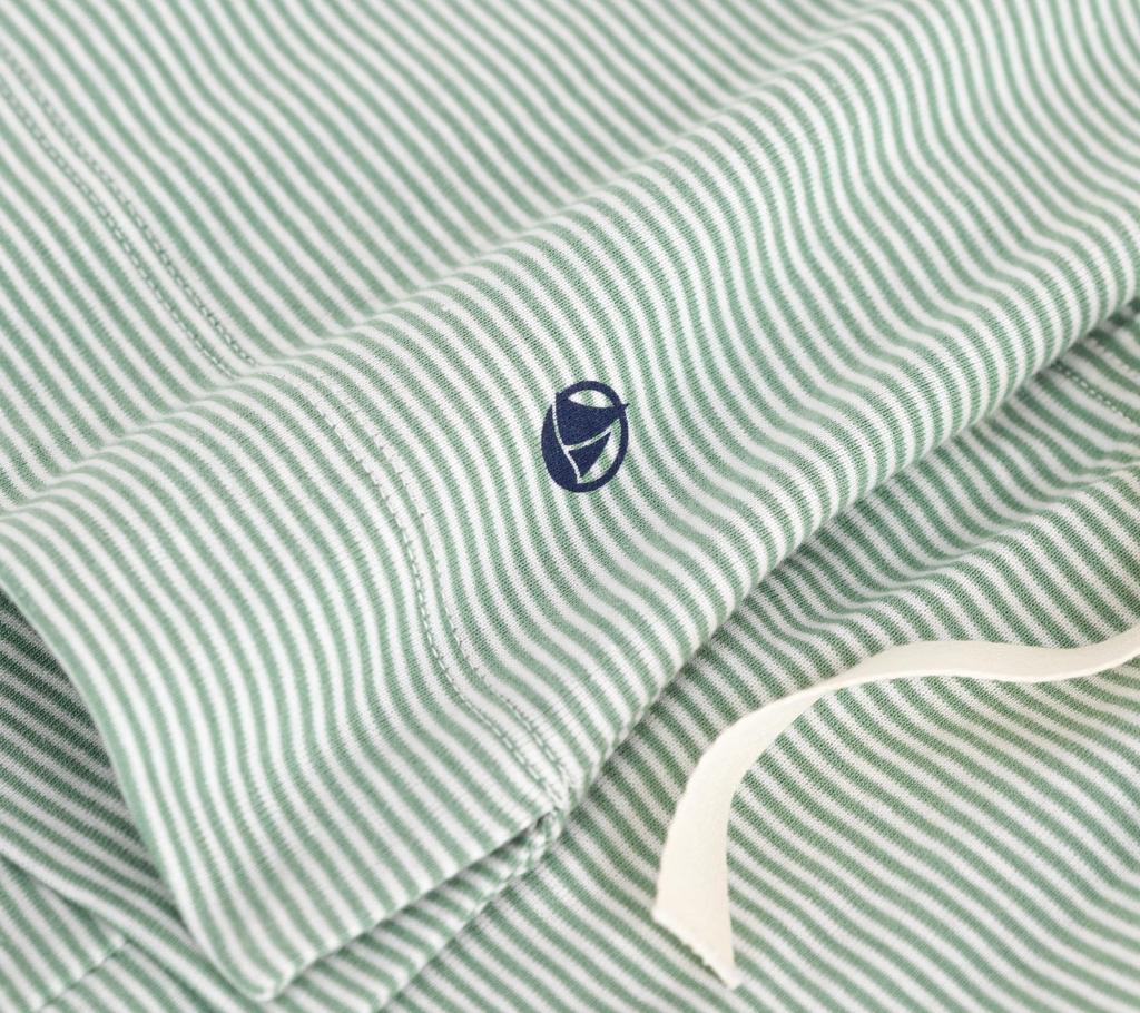 Petit Bateau Short Sleeve Pajamas A0EAM Light Size S Green/Off White,