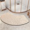 1PC Arc-Shaped Water-Absorbing Floor Mat, Sector-Shaped Carpet, Shower Room Entrance Foot Mat, Toilet Bathroom Anti-Slip Mat