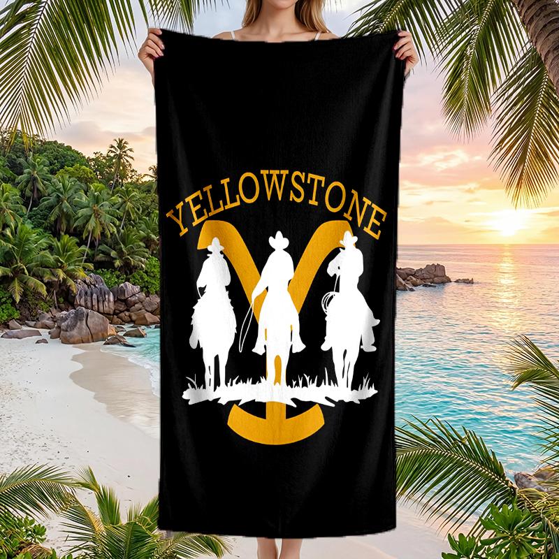 Denim Yellowstone Fashion Beach Towel: Ideal for Summer Adventures Soft, absorbent and quick drying suitable for swimming and bathing