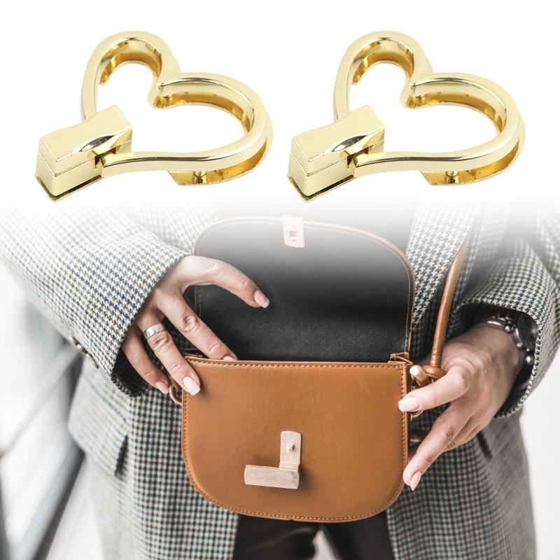 Heart Shape Bag Clasp Fashion Bag Closure Metal Bag Lock Clasp Turn Lock Buckles Hardware Bag Accessories for DIY Bag