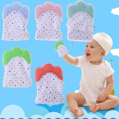 Baby Teether Gloves Squeaky Grind Teeth Teething Newborn Bite Chew Sound Toys Adjustable Mitten