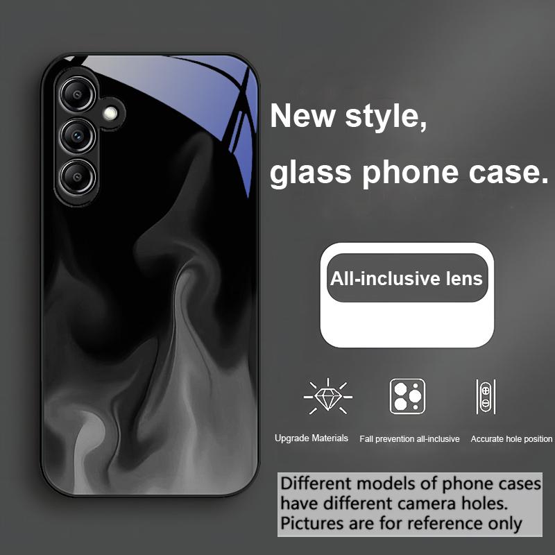 Simple Green Flame For Samsung Galaxy A01 A02 A03 Core A04 A14 4G A13 54 34 31 20 25 23 22 5G S21 Ultra S20 Glass Phone Case