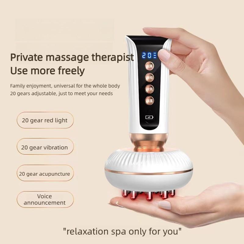 Rechargeable Vibration Heating Massage Brush Intelligent Electric Meridian Brush Multifunctional Abdominal Massager